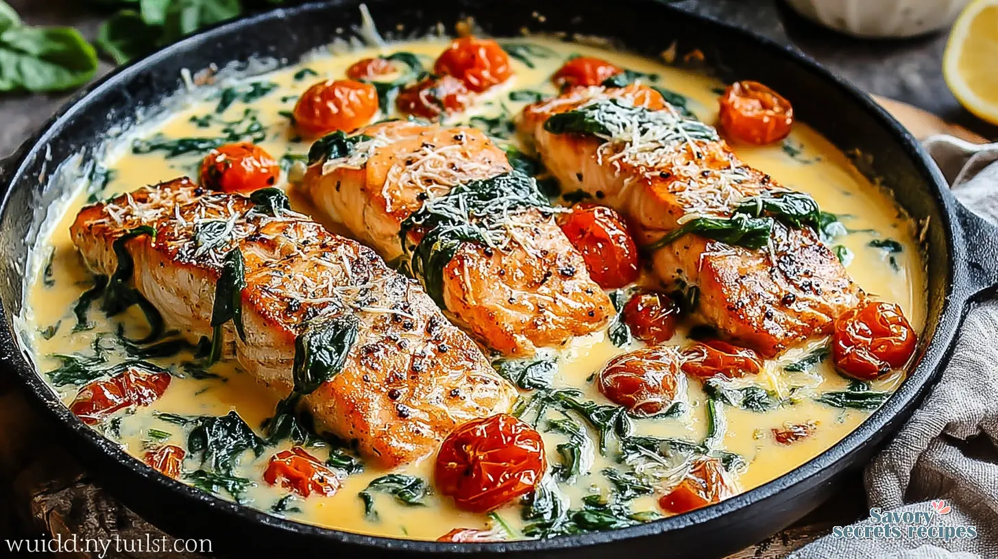Creamy Tuscan Salmon final presentation
