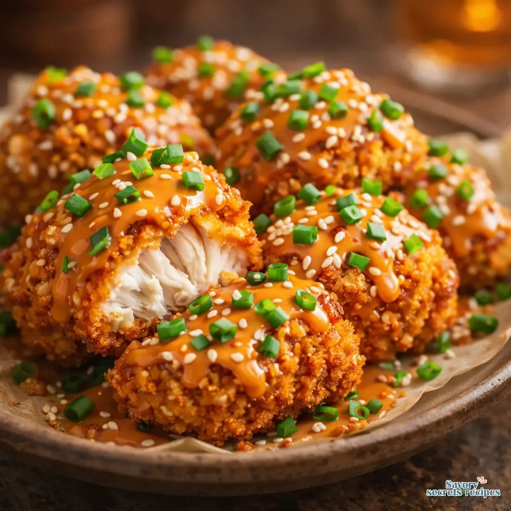 crispy air fryer bang bang chicken final presentation