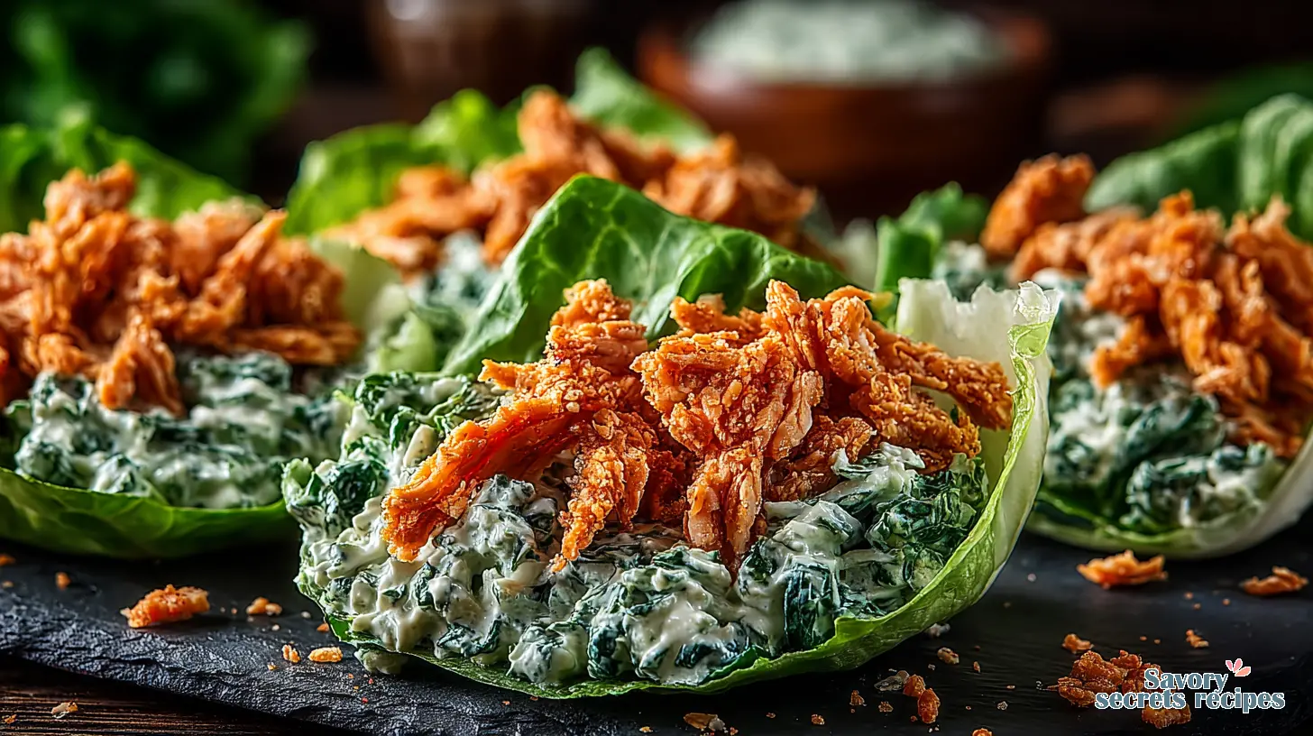 crispy chicken caesar lettuce wraps 673857162