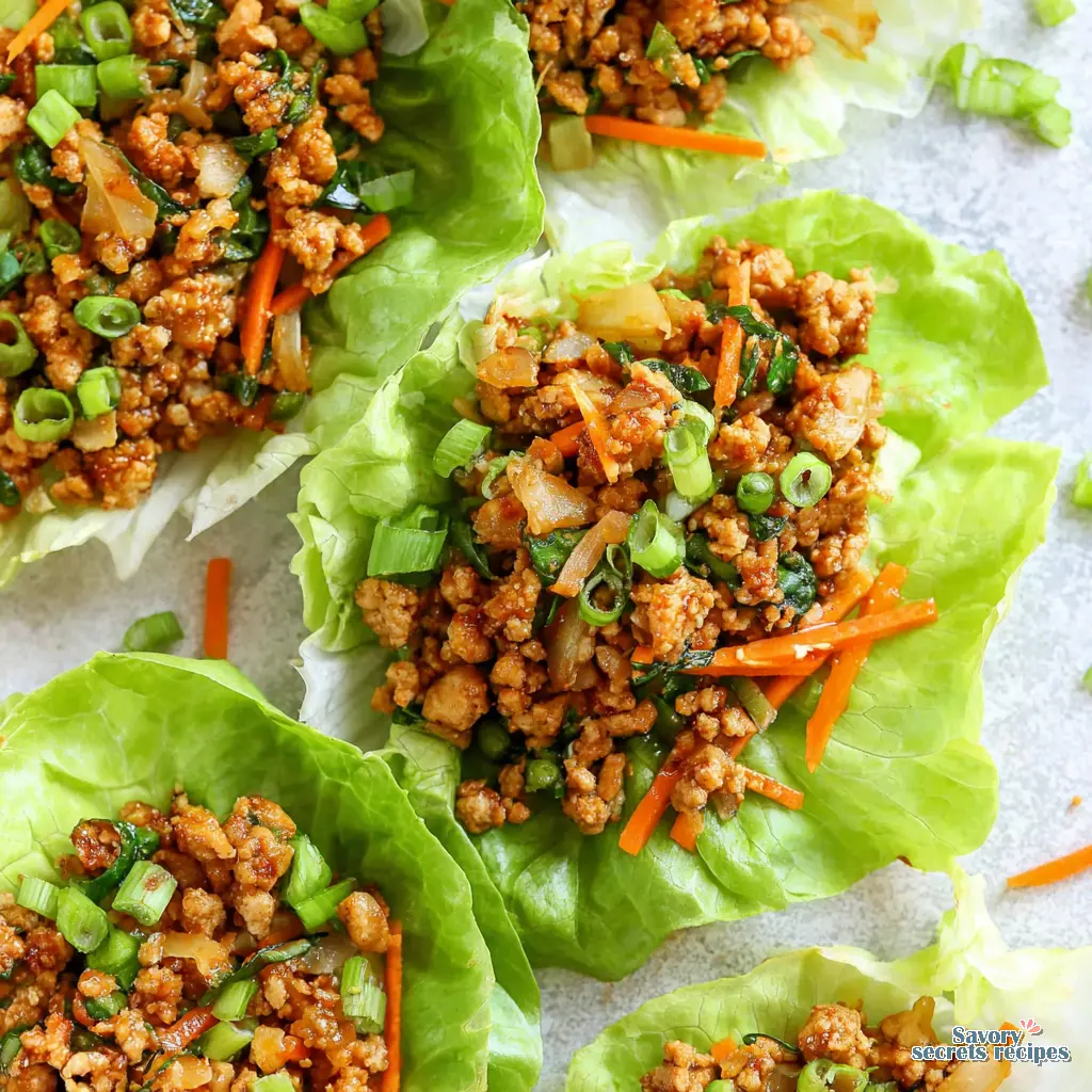 crispy chicken lettuce wraps air fryer close up