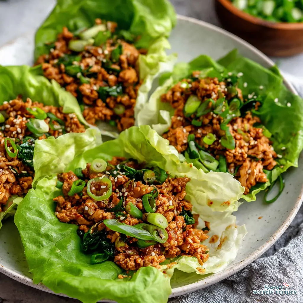 crispy chicken lettuce wraps asian close up