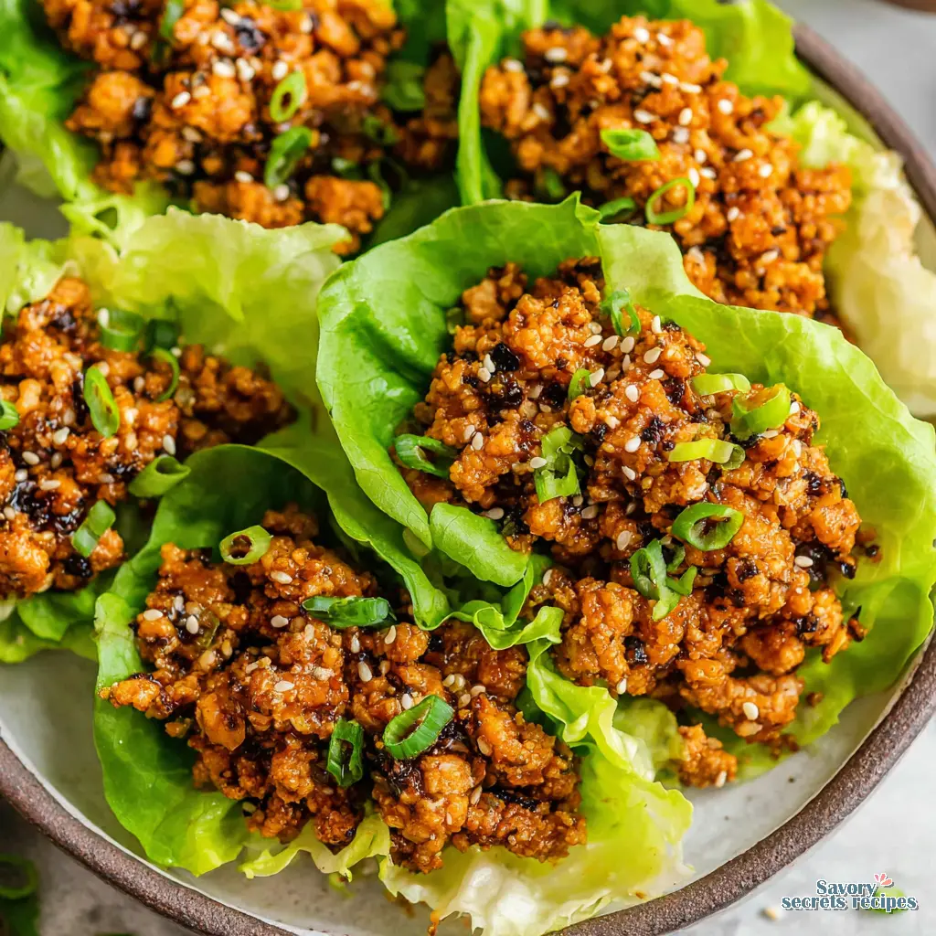 crispy chicken lettuce wraps keto close up
