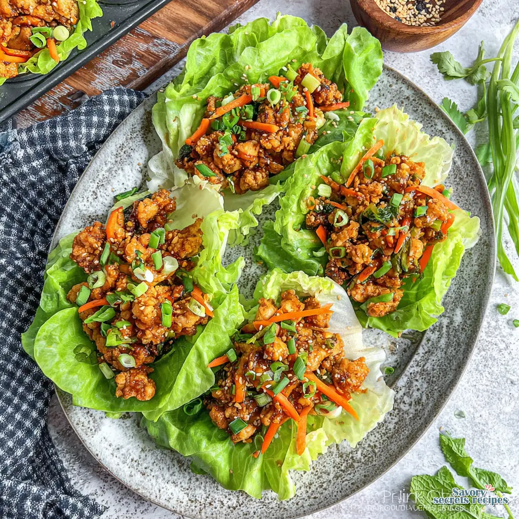 crispy chicken lettuce wraps oven final presentation