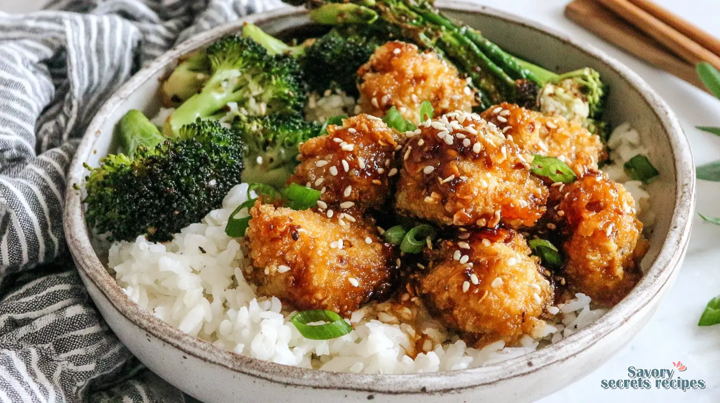 Crispy Chicken Rice Bowl final presentation