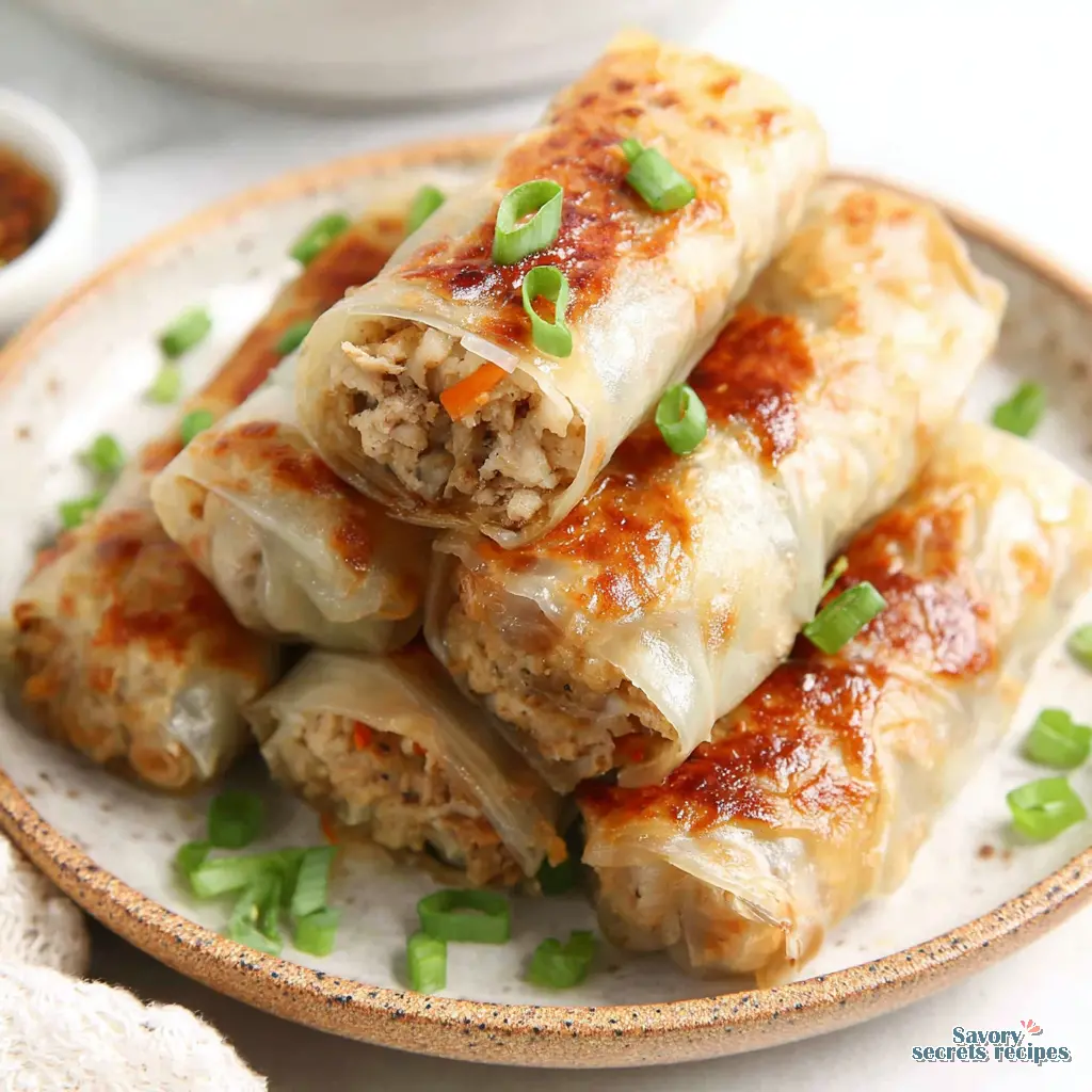 Crispy Chicken Rice Paper Wraps final presentation