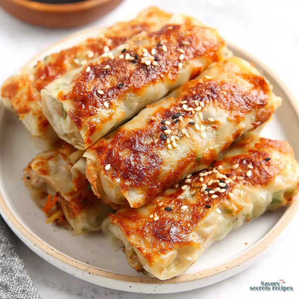 Crispy Chicken Rice Paper Wraps close up