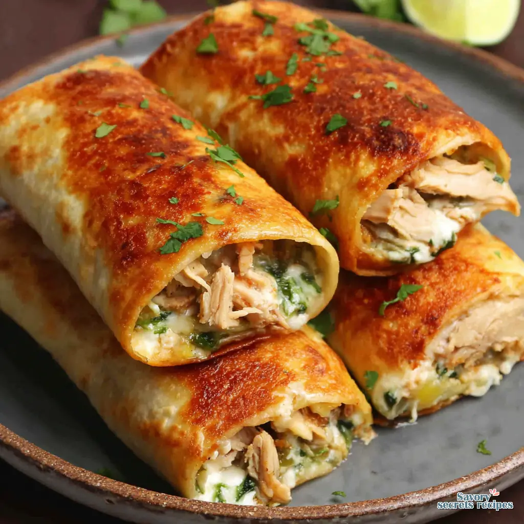 crispy chicken stuffed tortillas final presentation