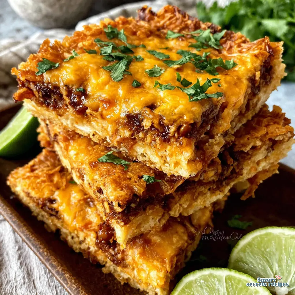 Crispy Chicken Tortilla Stack close up