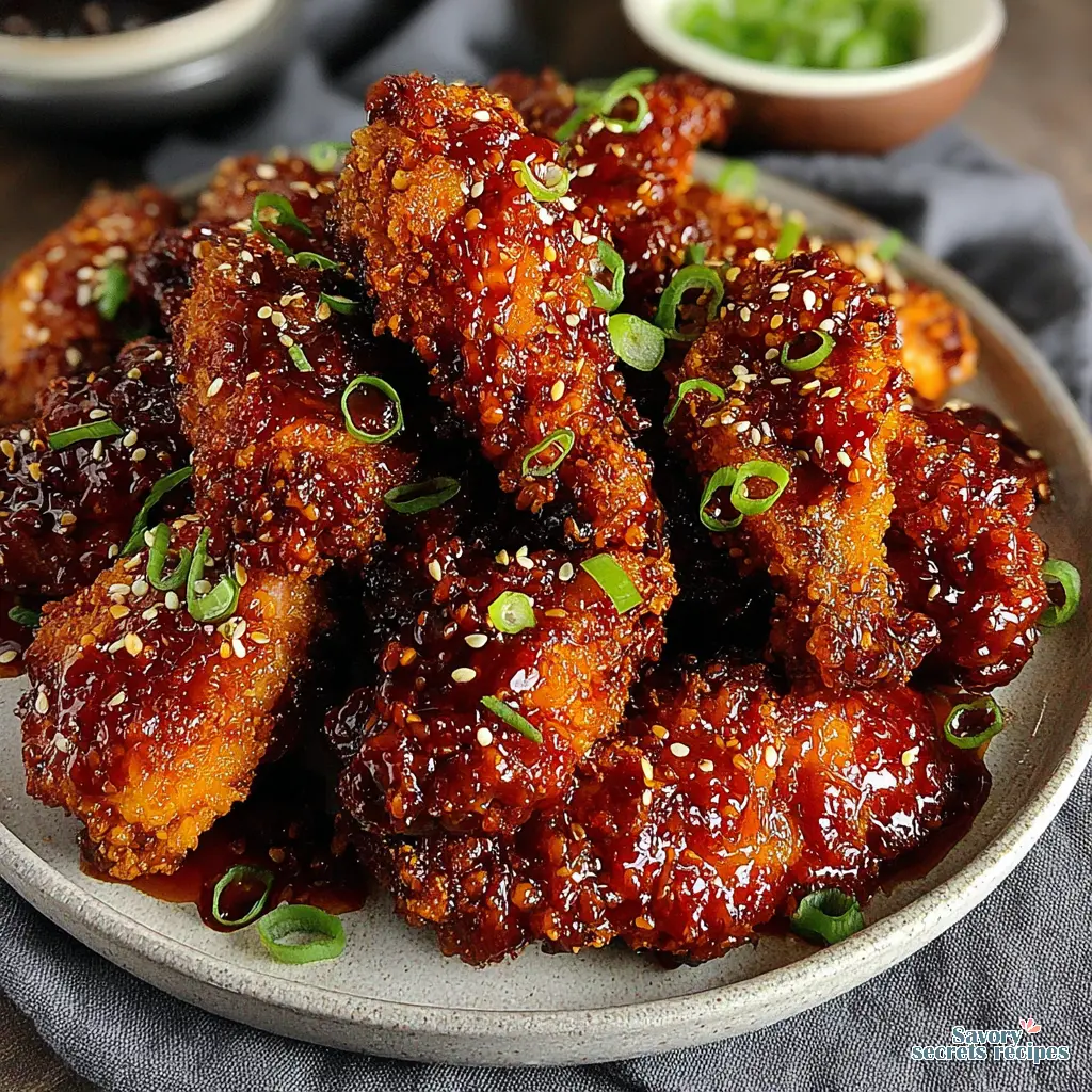 Crispy Honey Garlic Wings final presentation