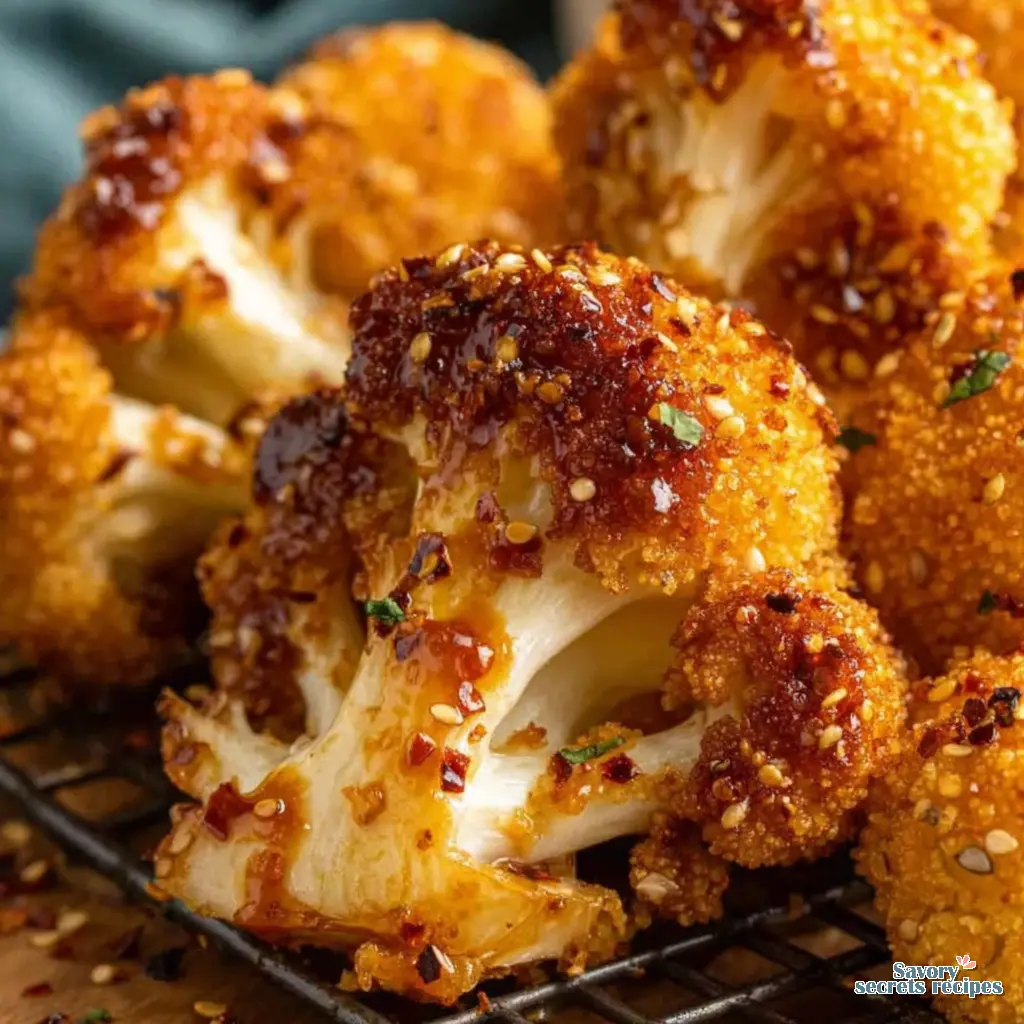 Crispy Hot Honey Cauliflower close up