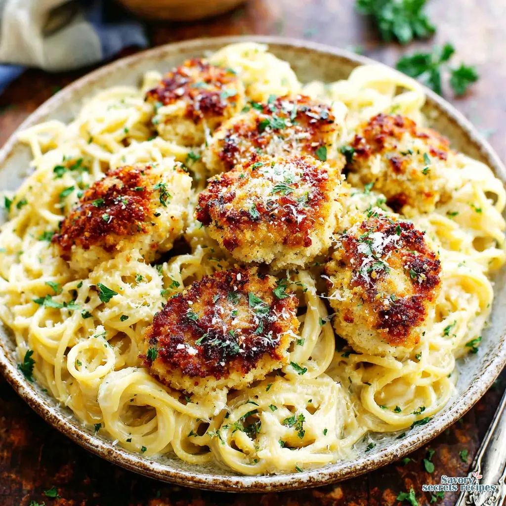 chicken bites and creamy spaghetti recipe final presentation