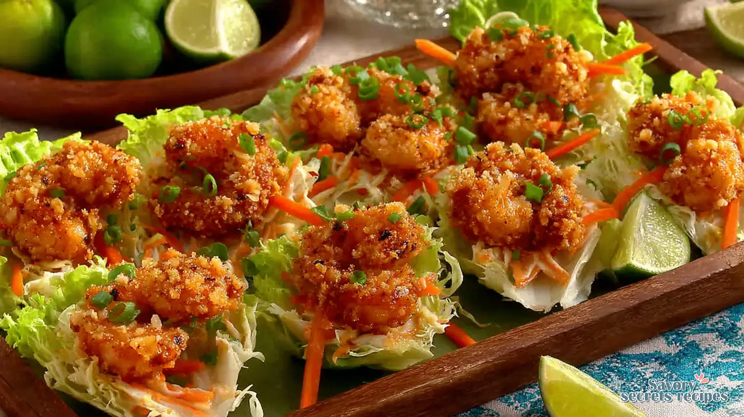 Crispy Shrimp Lettuce Wraps final presentation