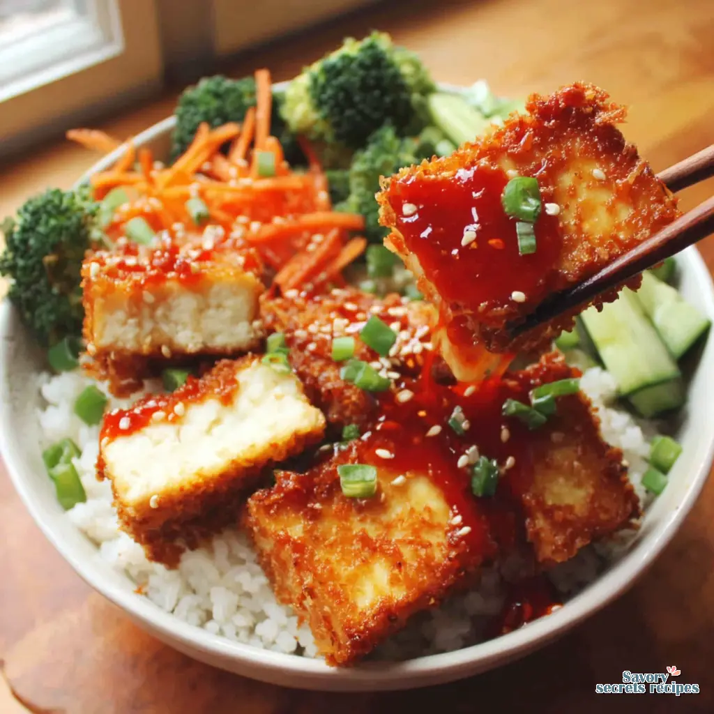 crispy sweet chili tofu bowl 995374650