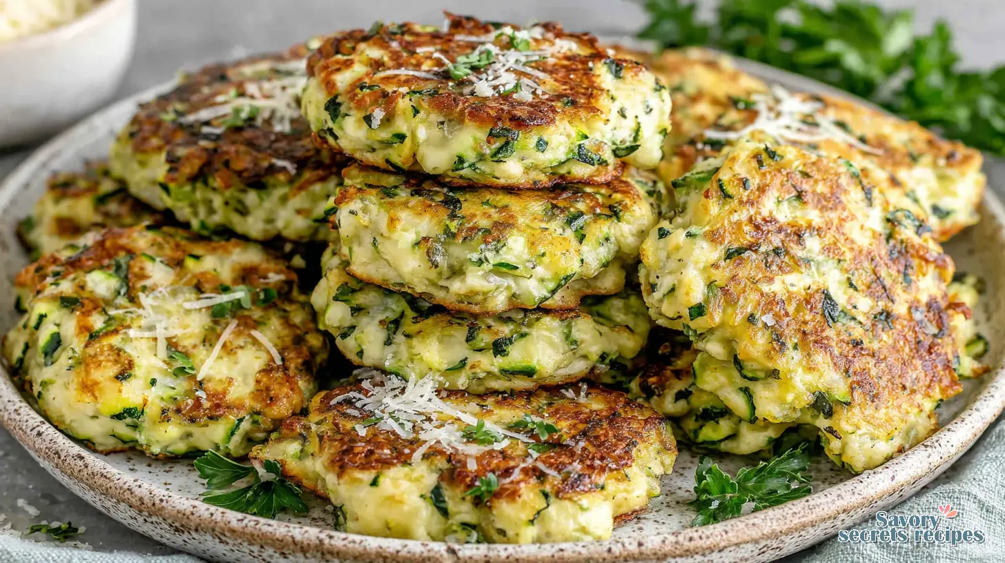 Crispy Zucchini Chicken Fritters final presentation