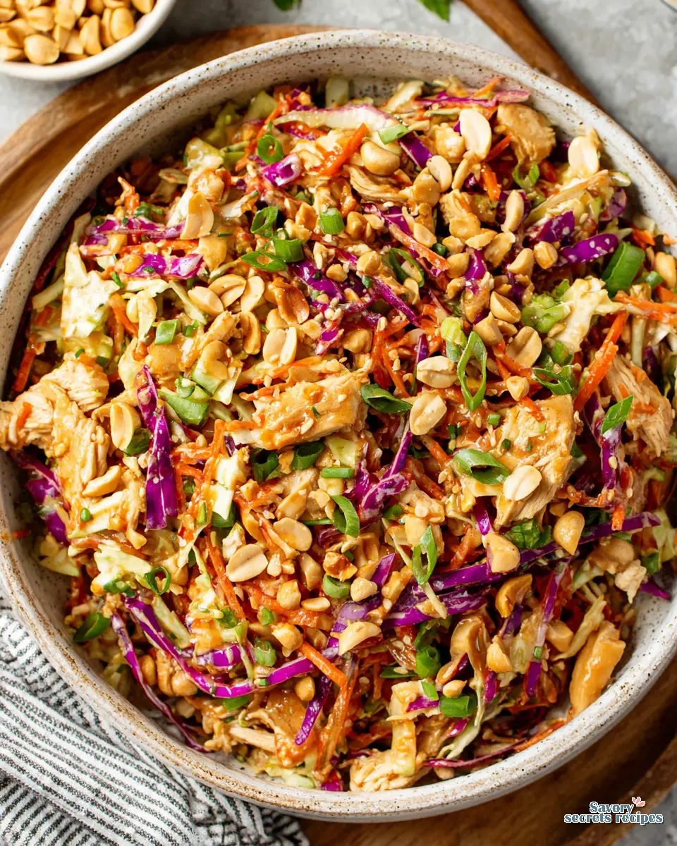 Crunchy Asian Chicken Salad close up
