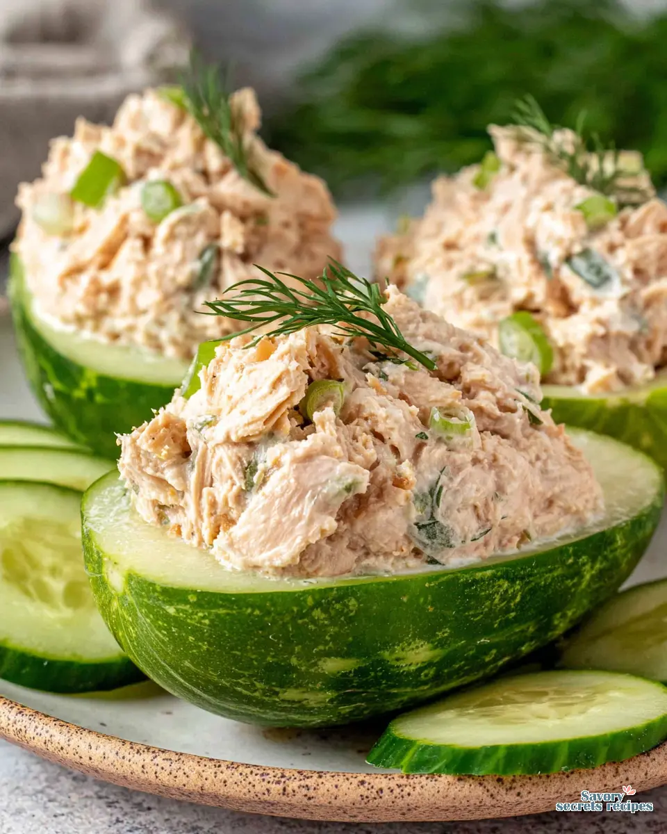 Cucumber Tuna Boats close up