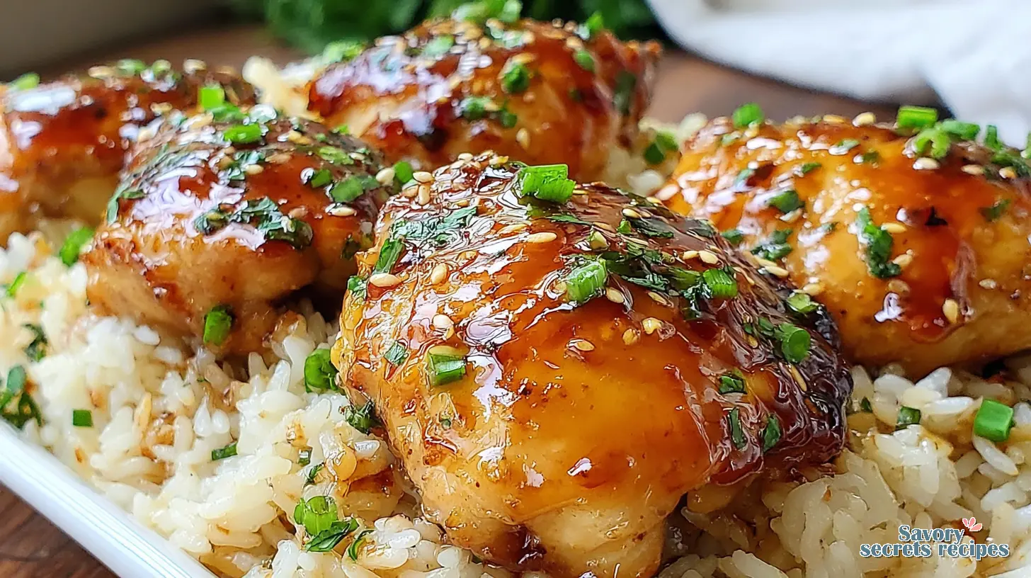 Your New Favorite Easiest Sticky Chicken and Rice Bake