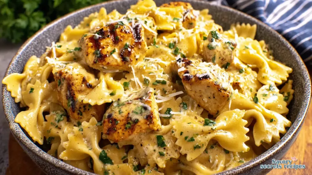 garlic butter chicken pasta bowl 853603510