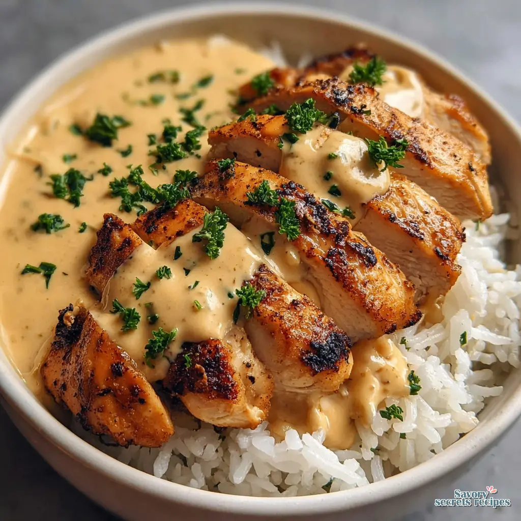 garlic butter chicken rice bowl 939113857