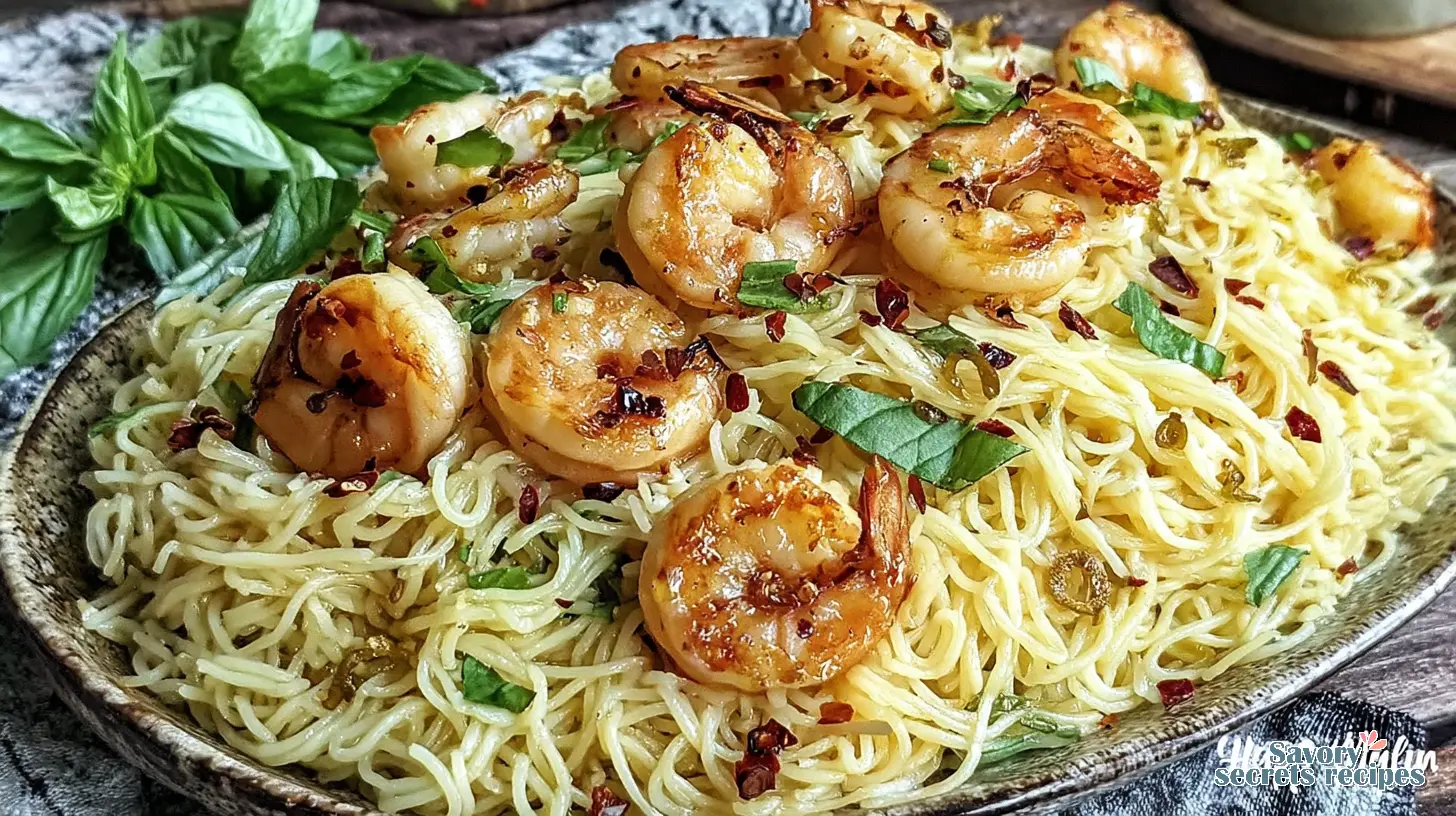 garlic butter shrimp rice noodles final presentation