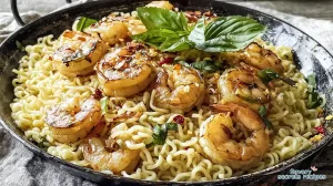 garlic butter shrimp rice noodles 983786831