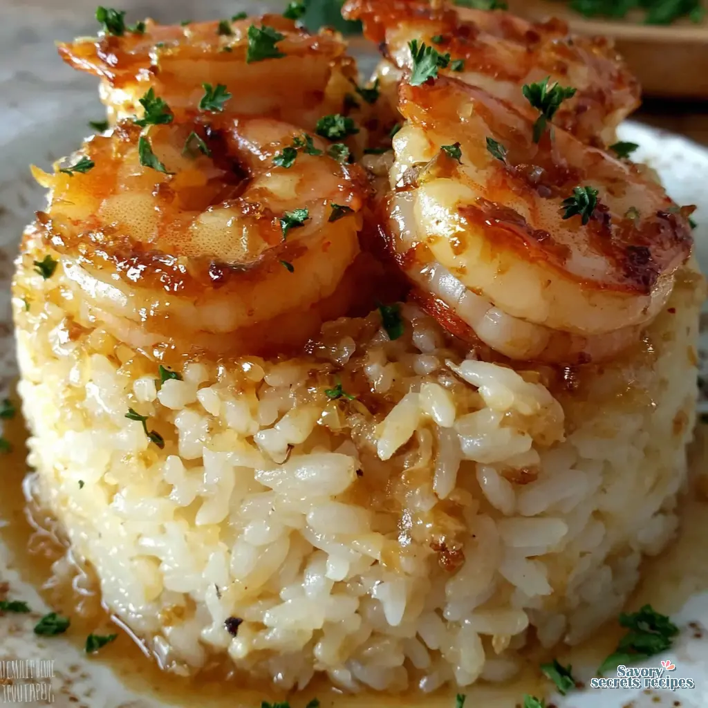 garlic butter shrimp rice stack final presentation