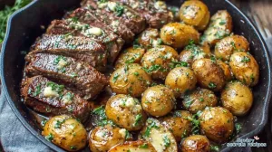 garlic butter steak and potatoes skillet healthy 598580495