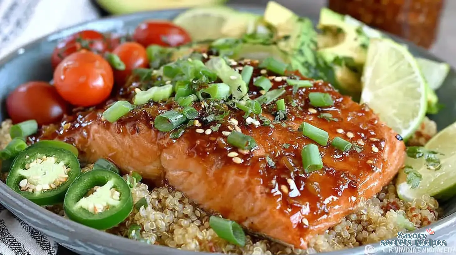Garlic Herb Salmon Bowl final presentation