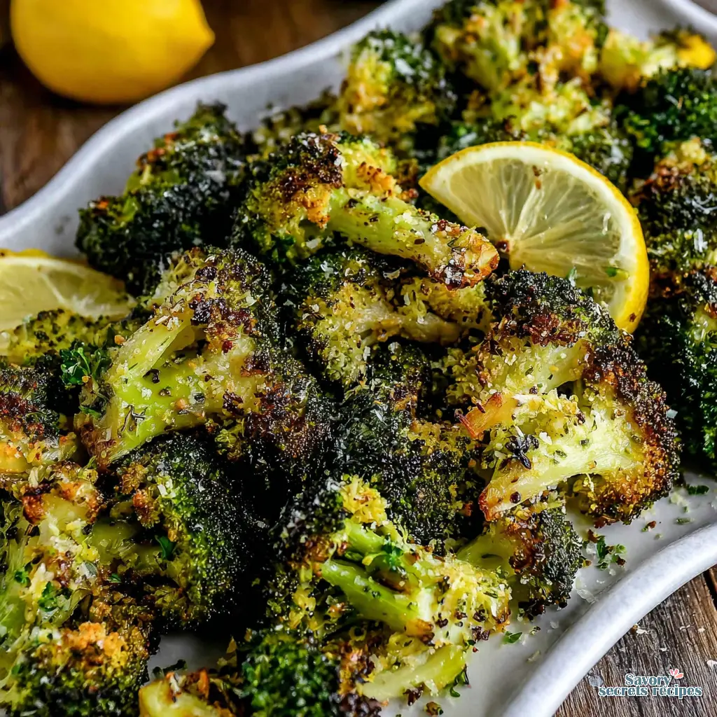 garlic lemon roasted broccoli final presentation