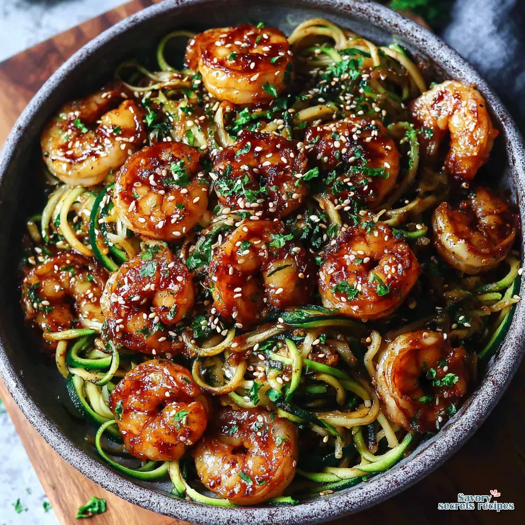 Garlic Shrimp Zoodles final presentation