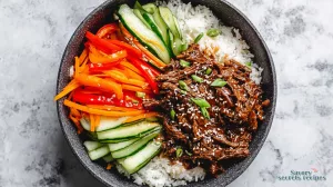gluten free honey garlic beef rice bowl 631027972