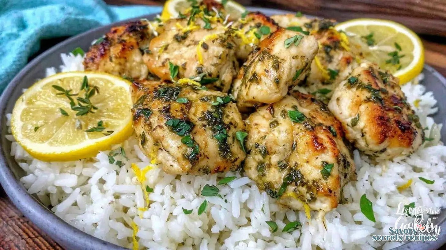 Greek Lemon Rice Chicken Bowl final presentation