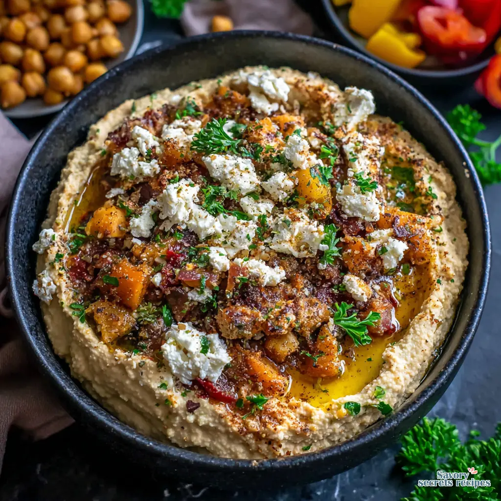 Greek Veggie Hummus Bowl close up