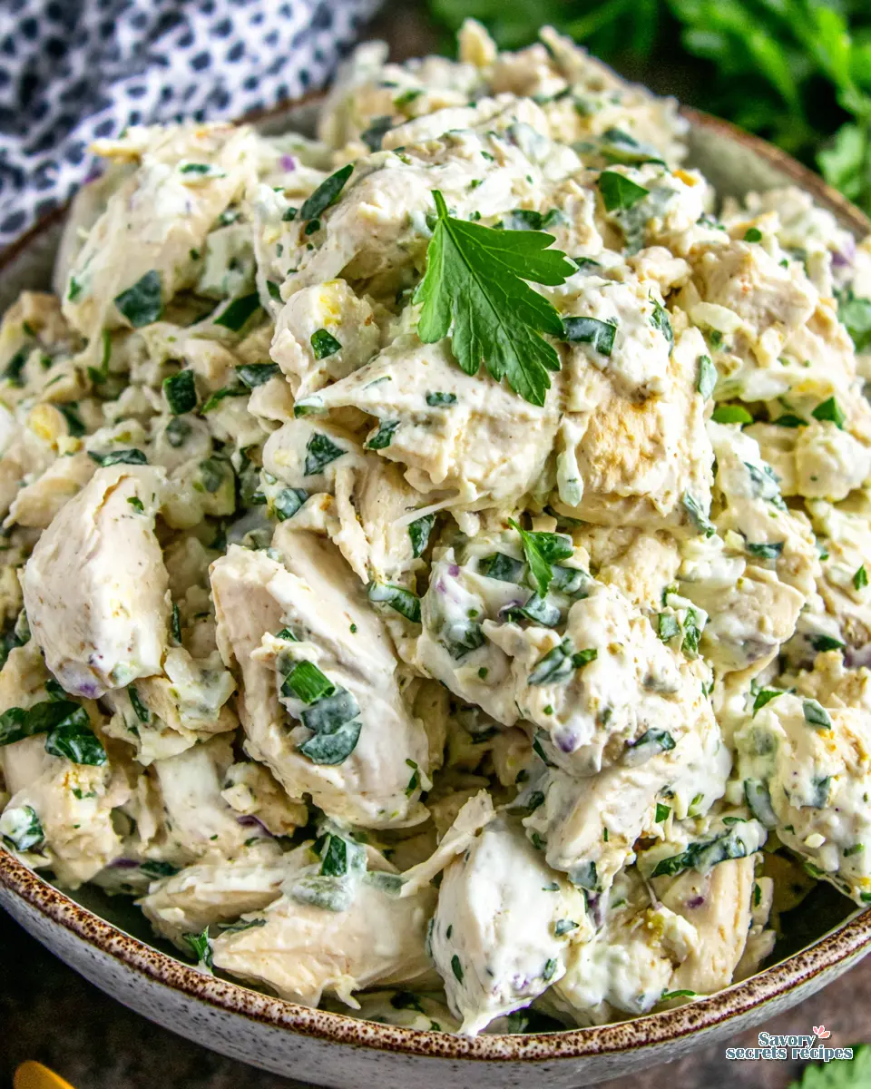 Greek Yogurt Chicken Salad close up