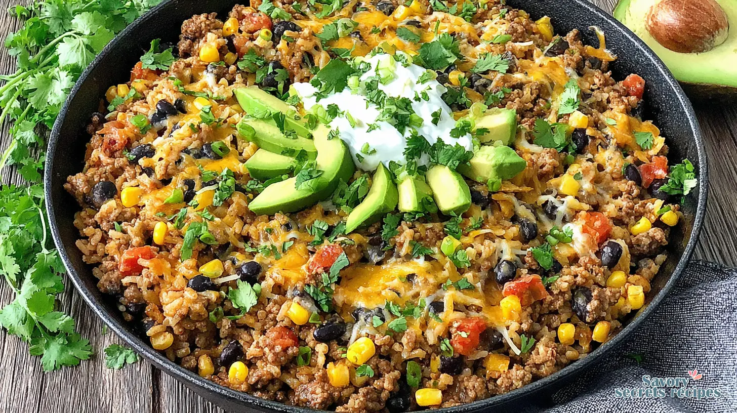 Ground Beef Taco Skillet final presentation