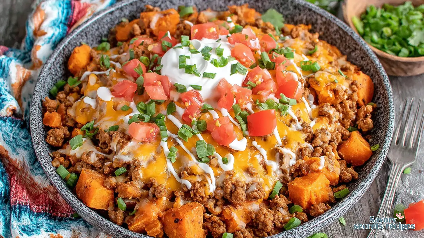 Ground Turkey Sweet Potato Skillet final presentation