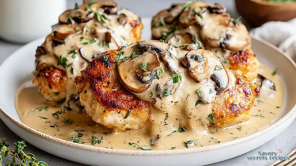 healthy creamy garlic mushroom chicken 36979544