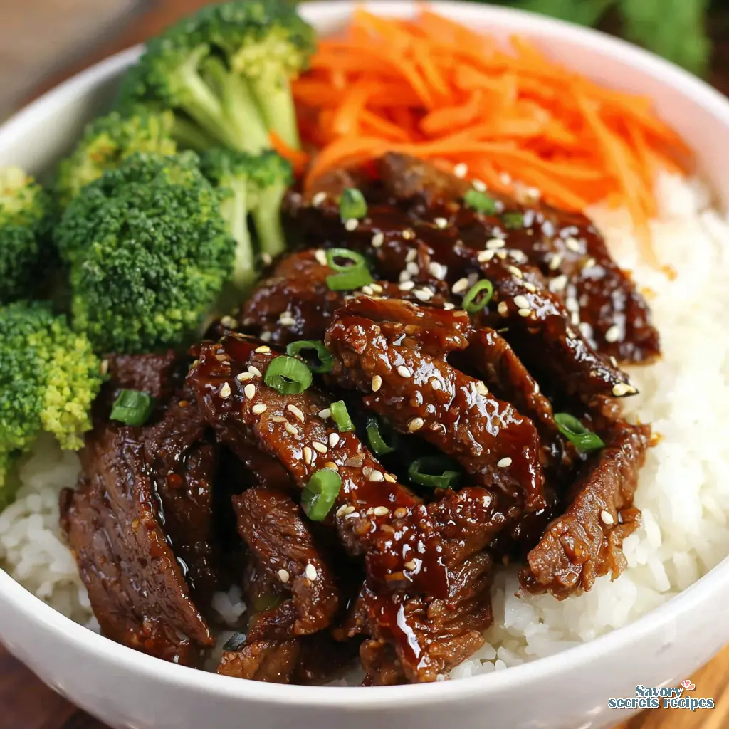 healthy honey garlic beef rice bowl final presentation