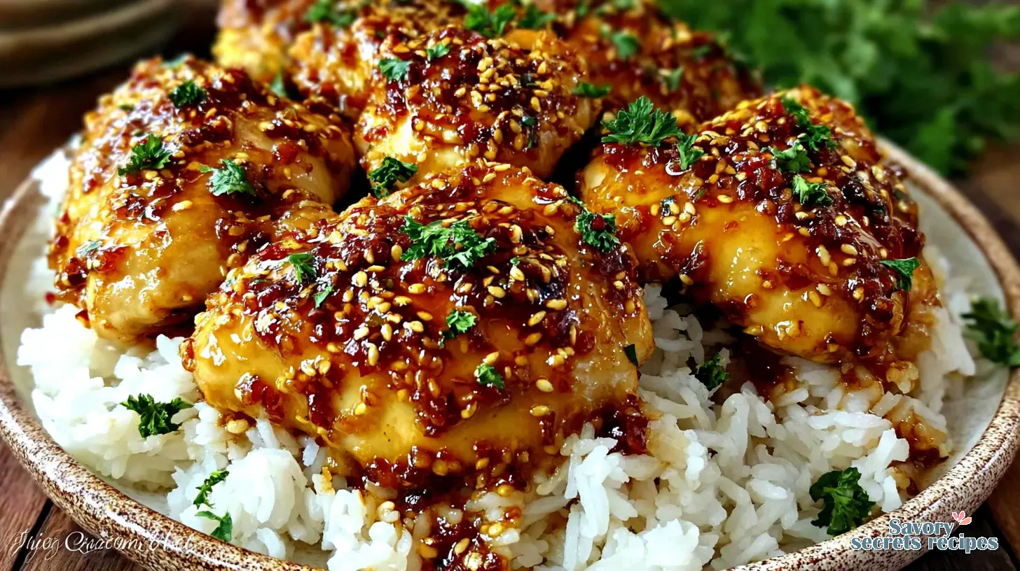 healthy honey garlic chicken and rice final presentation