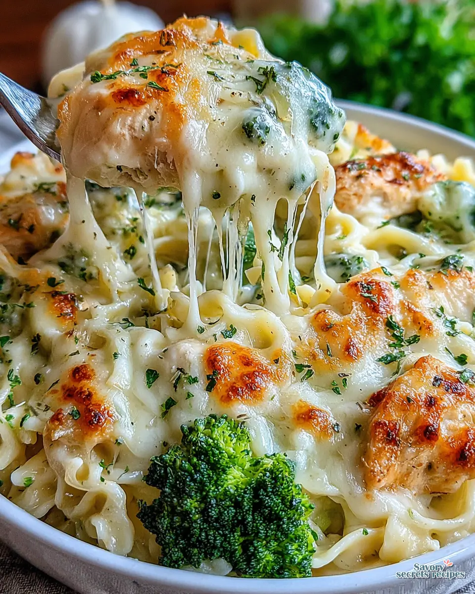High Protein Chicken Alfredo Bowl close up