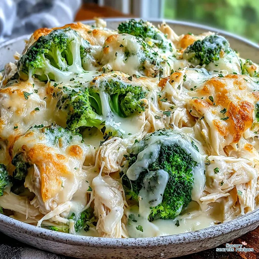 High Protein Chicken Alfredo Bowl final presentation