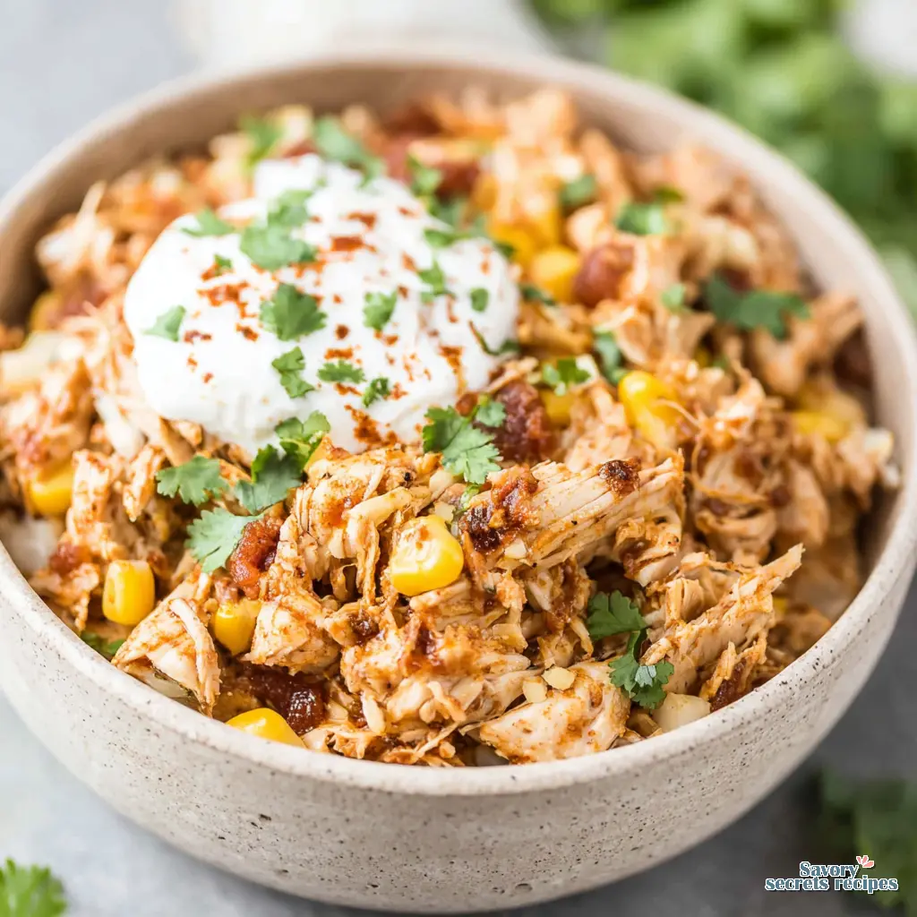 High Protein Chicken Taco Bowl close up