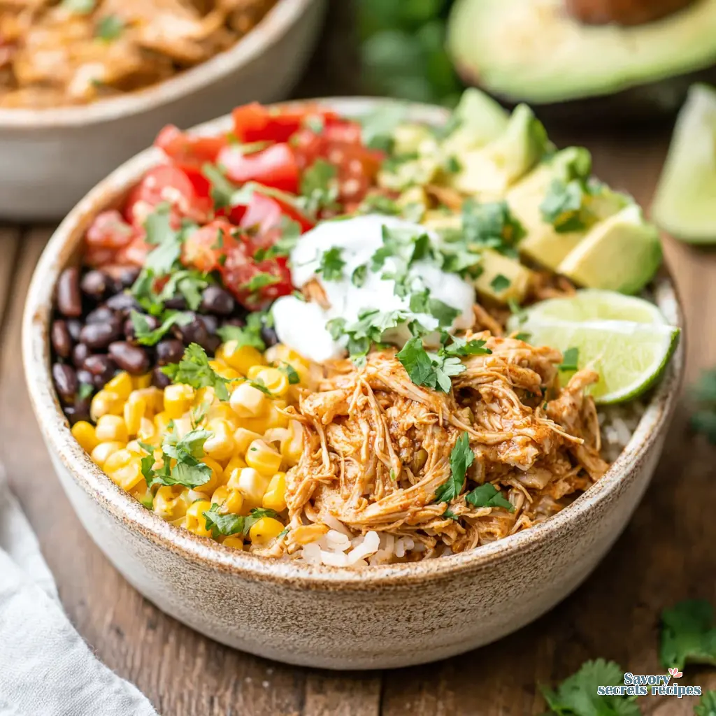 High Protein Chicken Taco Bowl final presentation