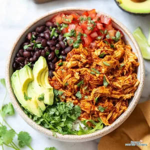 high protein chicken taco bowl shredded 176142069