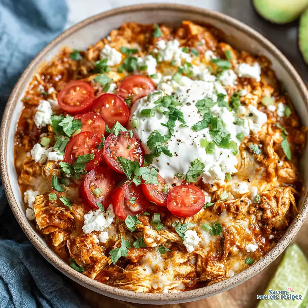 high protein chicken taco bowl with cottage cheese close up