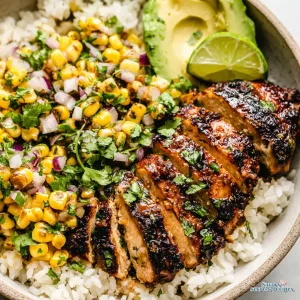 honey chipotle lime chicken bowls 447843565