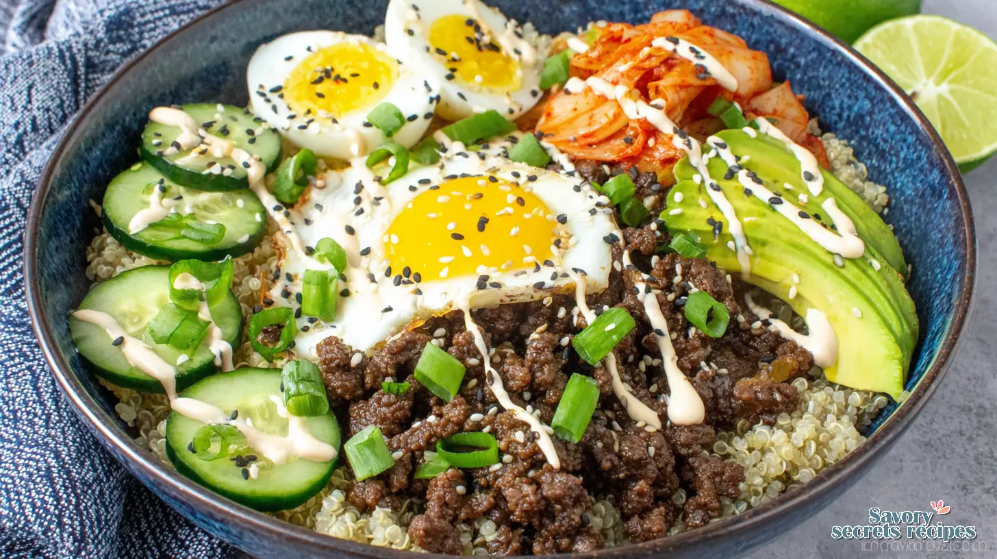 honey garlic beef quinoa bowl final presentation