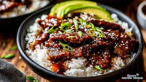 honey garlic beef rice bowl recipe 207451097