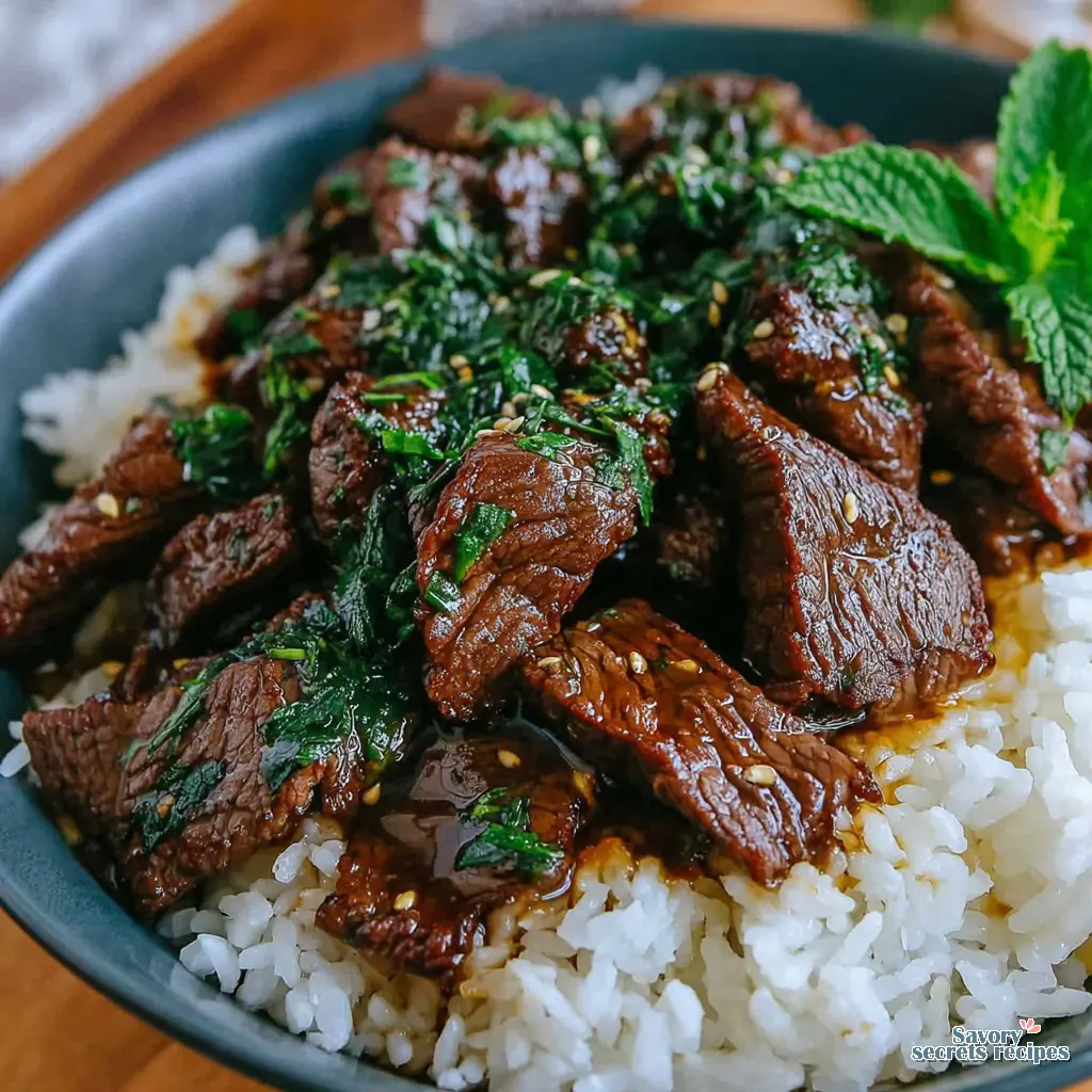 honey garlic beef rice bowl skillet final presentation