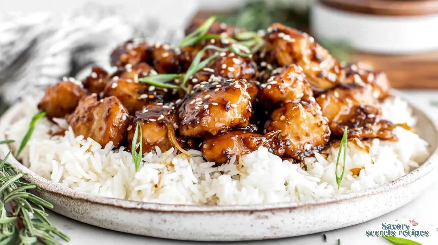 honey garlic chicken and rice crockpot final presentation